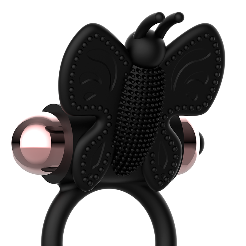 COQUETTE CHIC DESIRE - ANEL PENINICAL BORBOLETA COM VIBRADOR PRETO/DOURADO