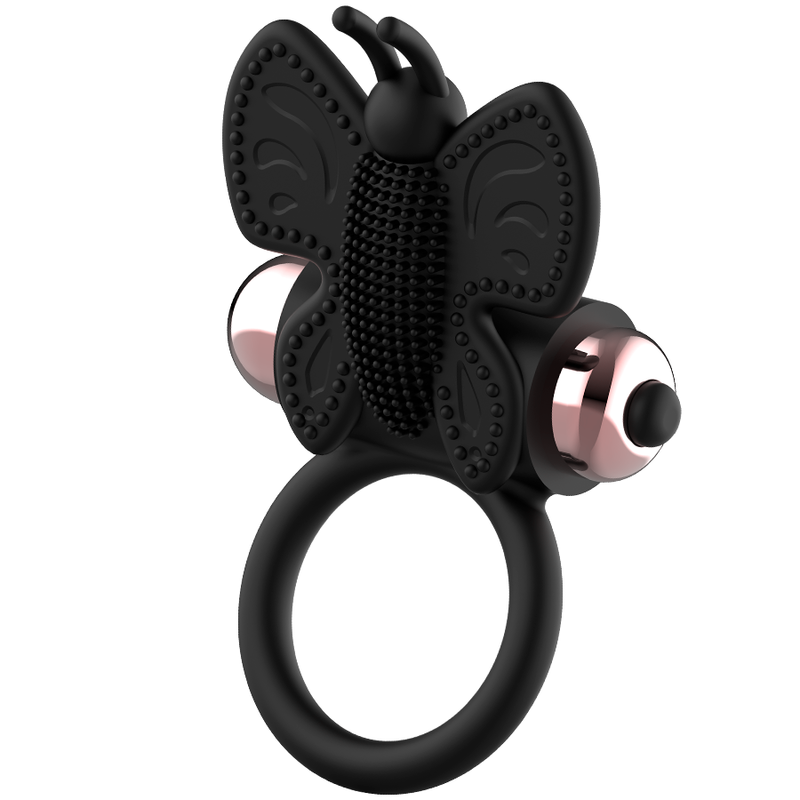 COQUETTE CHIC DESIRE - ANEL PENINICAL BORBOLETA COM VIBRADOR PRETO/DOURADO