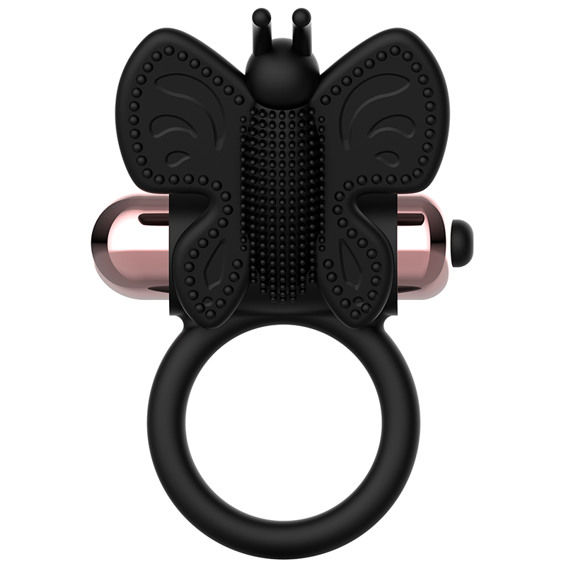 COQUETTE CHIC DESIRE - ANEL PENINICAL BORBOLETA COM VIBRADOR PRETO/DOURADO