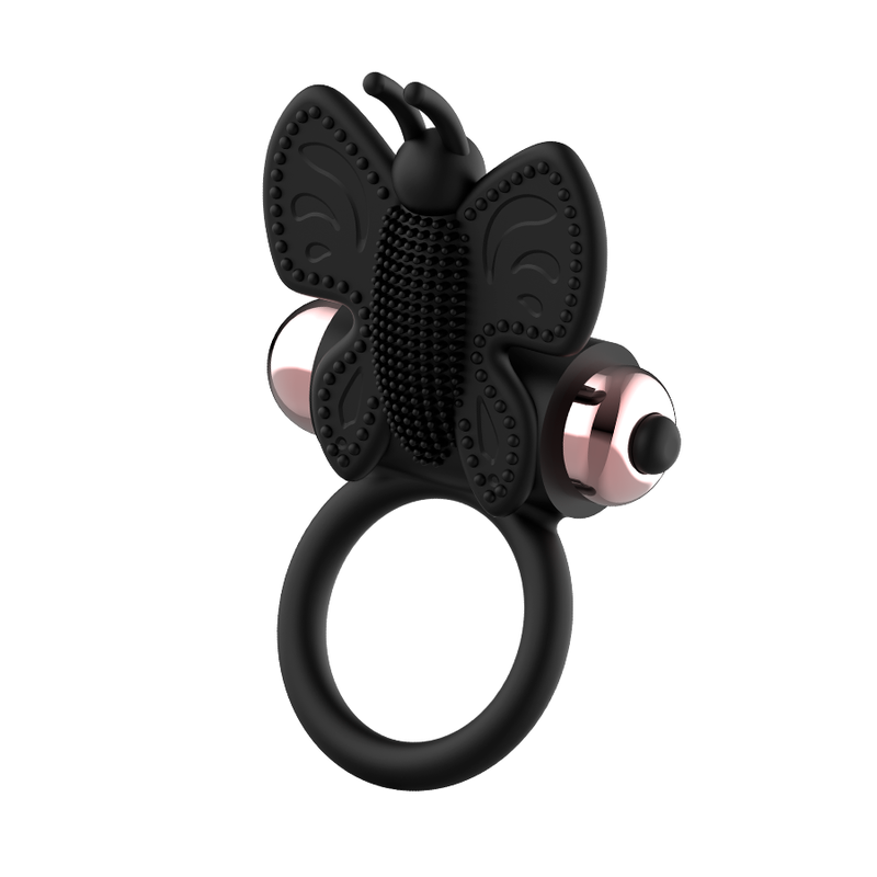 COQUETTE CHIC DESIRE - ANEL PENINICAL BORBOLETA COM VIBRADOR PRETO/DOURADO