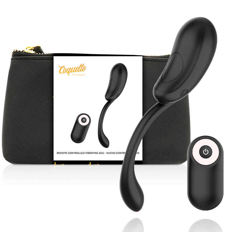 COQUETTE CHIC DESIRE - OVO VIBRANTE COM CONTROLE REMOTO RECARREGÁVEL PRETO/DOURADO
