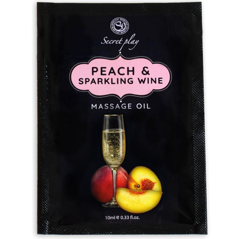 SECRETPLAY - ÓLEO DE MASSAGEM DE PÊSSEGO E VINHO ESPUMANTE SACHÊ 10 ML