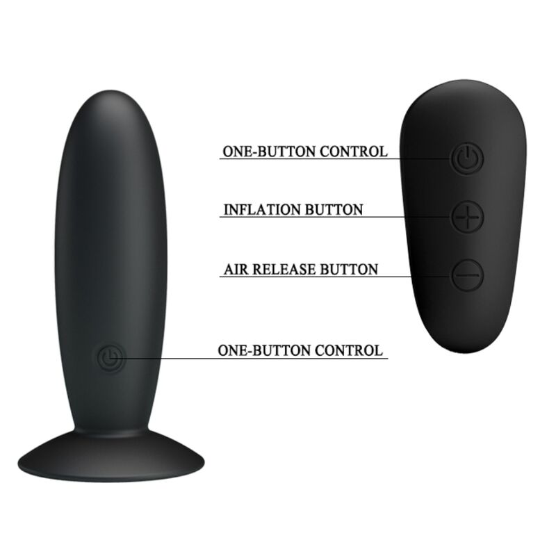 MR PLAY - PLUG ANAL COM VIBRAÇÃO PRETO CONTROLE REMOTO