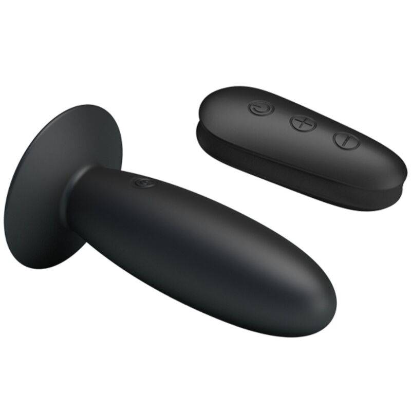 MR PLAY - PLUG ANAL COM VIBRAÇÃO PRETO CONTROLE REMOTO