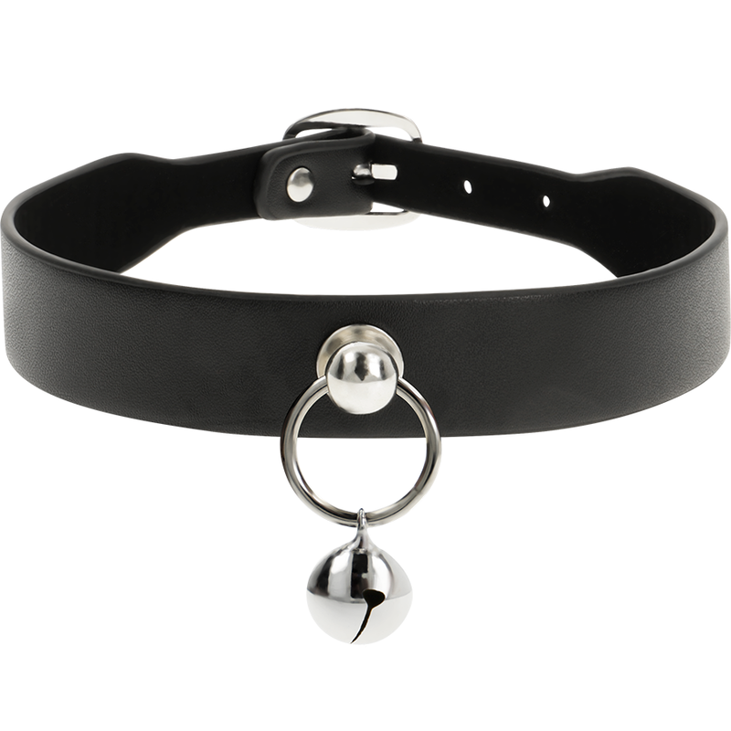 COQUETTE CHIC DESIRE - COLAR DE COURO VEGANO ACESSÓRIO FEMININO CHOCALHO/ARGOLA