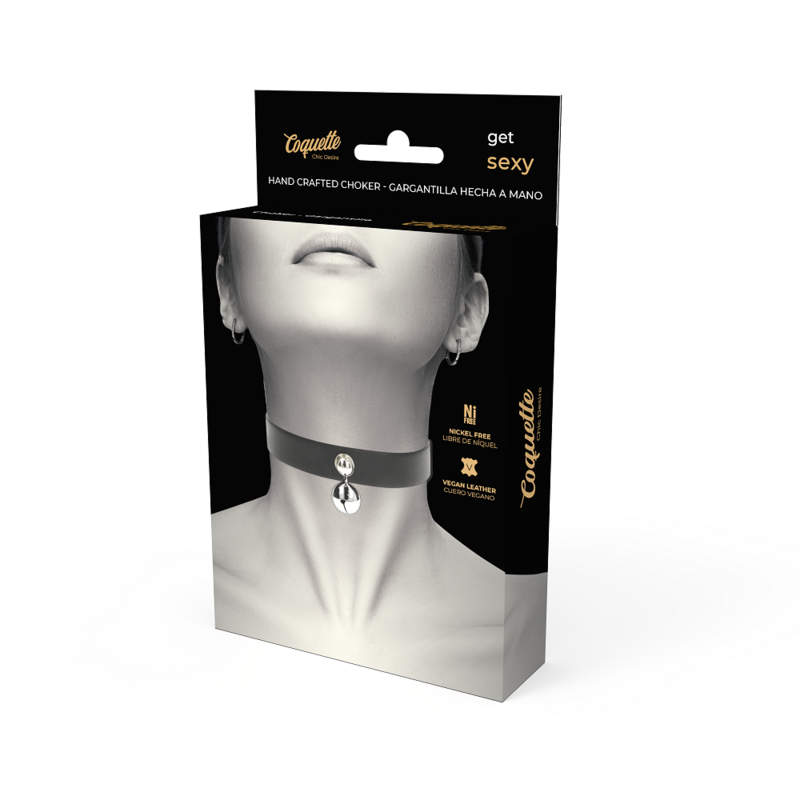 COQUETTE CHIC DESIRE - COLAR DE COURO VEGANO COM ACESSÓRIO DE CHOCOLATE FEMININO