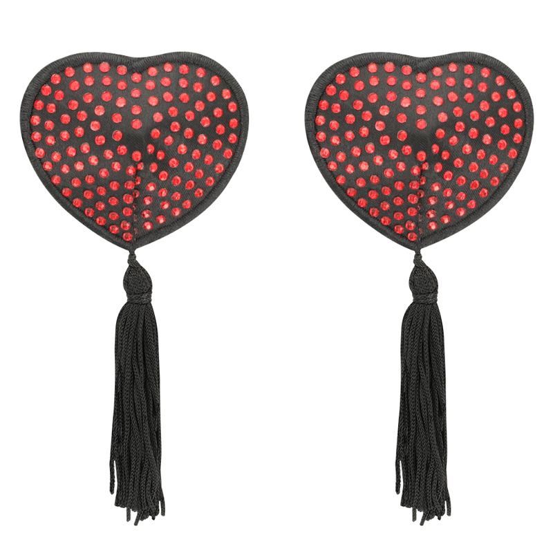 COQUETTE CHIC DESIRE - CAPA PARA MAMILOS CORAÇÃO PRETO / VERMELHO