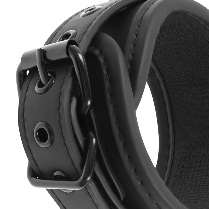 FETICHE SUBMISSIVO - PULSEIRAS DE COURO VEGANO COM FORRO DE NOPRENE