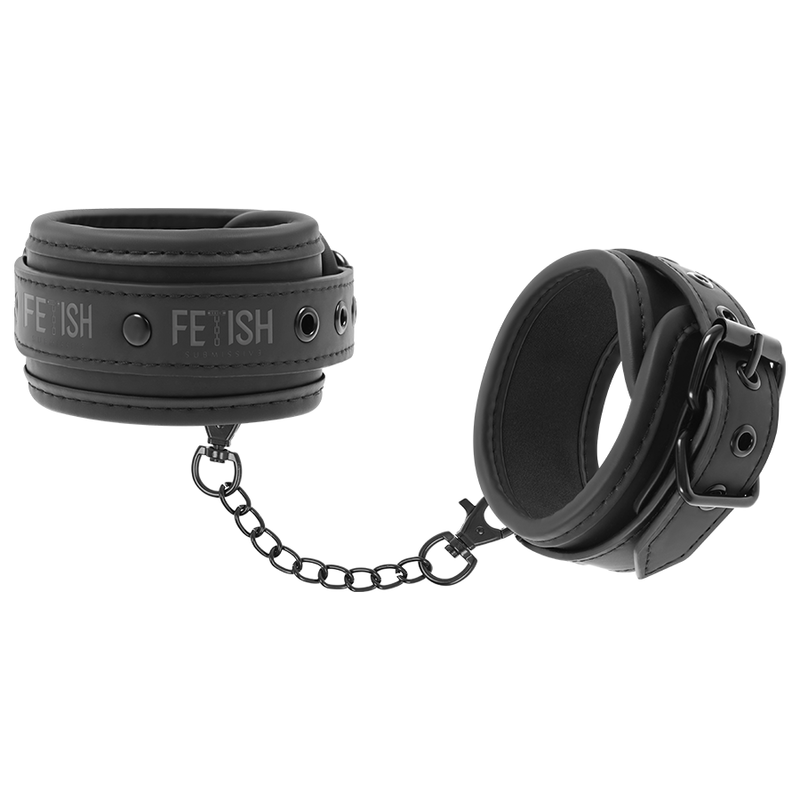 FETICHE SUBMISSIVO - PULSEIRAS DE COURO VEGANO COM FORRO DE NOPRENE