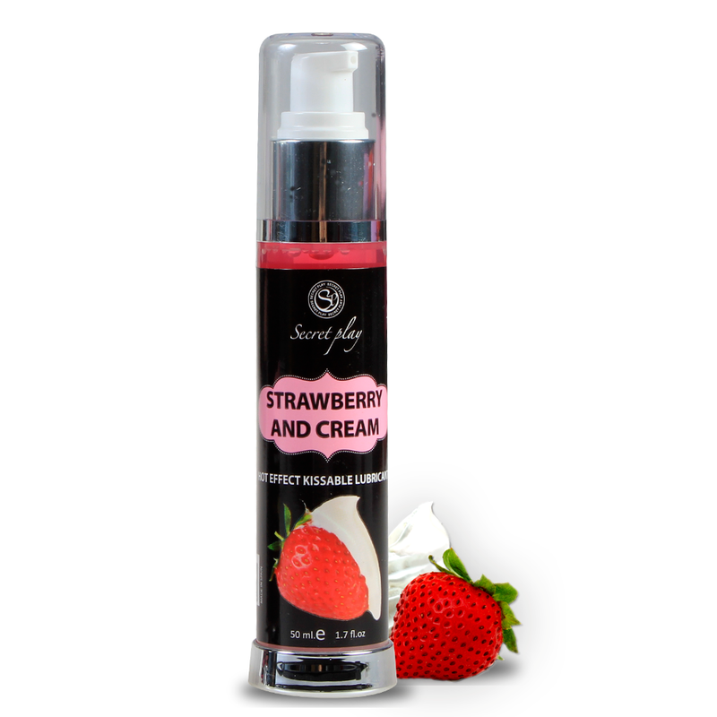 SECRETPLAY - LUBRIFICANTE 2-1 EFEITO CALOR MORANGO E CREME 50 ML