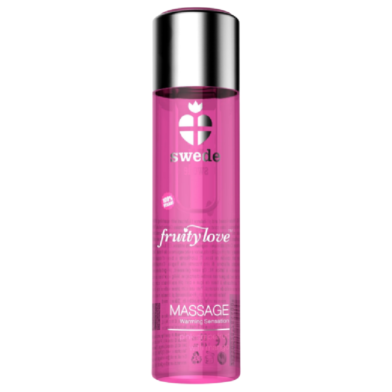 SWEDE - ÓLEO DE MASSAGEM COM EFEITO AQUECEDOR DE AMOR FRUITY LOVE, FRAMBOESA ROSA E RUIBARBO 120 ML
