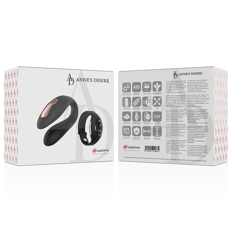 ANNE'S DESIRE - DUAL PLEASURE TECNOLOG A WATCHME PRETO/DOURADO