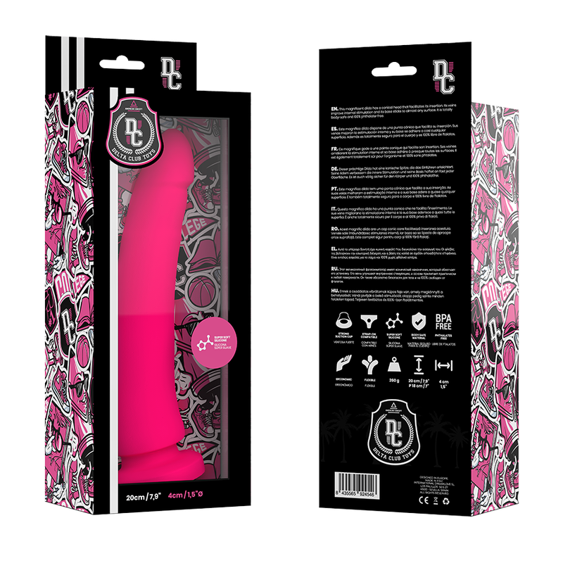 DELTA CLUB - JUGUETES DILDO ROSA SILICONA MÉDICA 20 CM -O- 4 CM