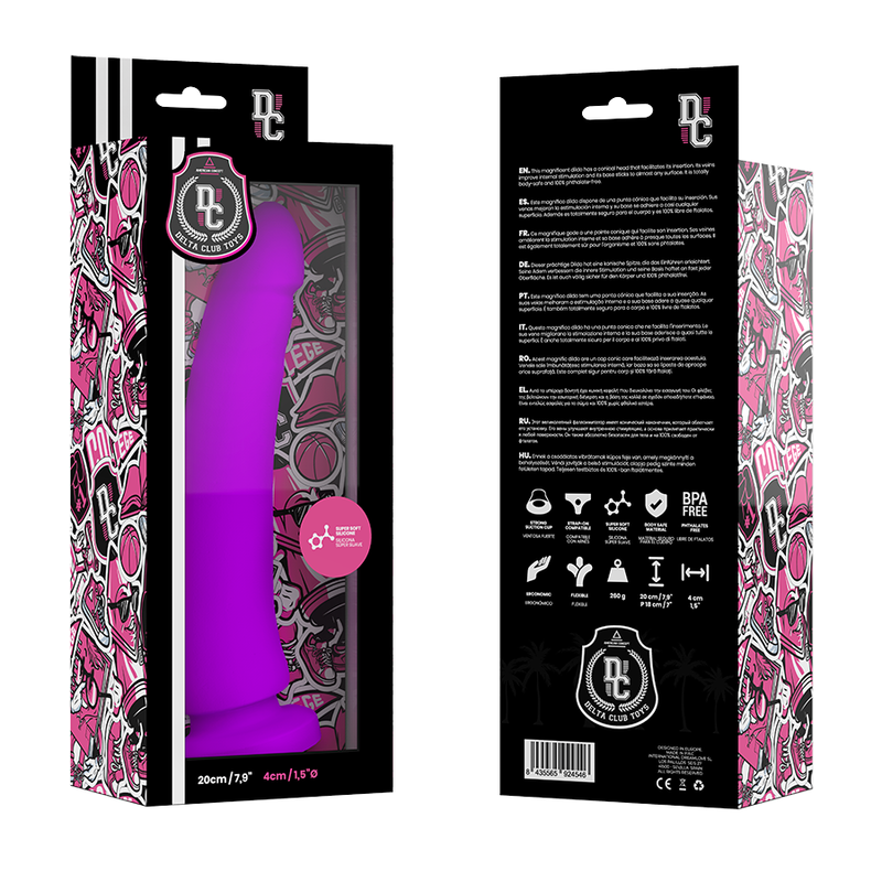 DELTA CLUB - JUGUETES LILA DILDO MEDICO SILICONA 20 CM -O- 4 CM