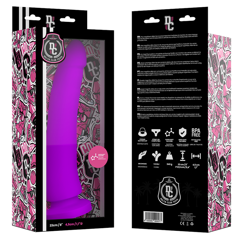 DELTA CLUB - JUGUETES LILA DILDO MEDICAL SILICONA 23 CM -O- 4.5 CM