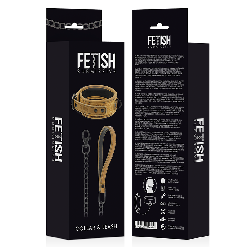 FETISH SUBMISSIVE ORIGEN - COLAR FORRADO DE NEOPRENE COM CORRENTE