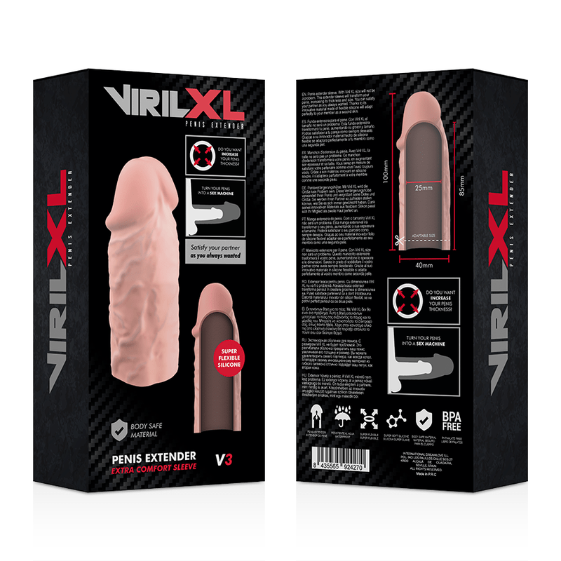 VIRILXL - EXTENSÃO PÊNICA NATURAL DE SILICONE LÍQUIDO V3