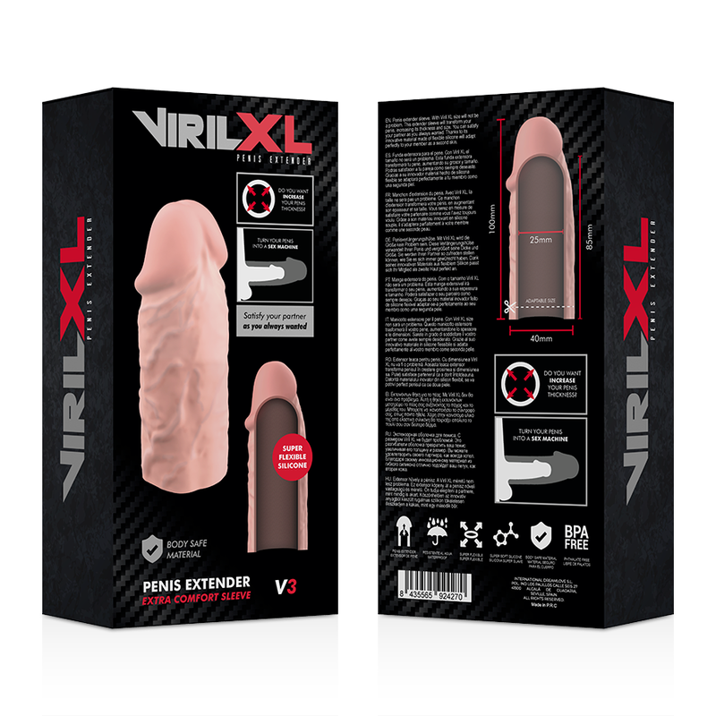 VIRILXL - EXTENSÃO PÊNICA NATURAL DE SILICONE LÍQUIDO V3