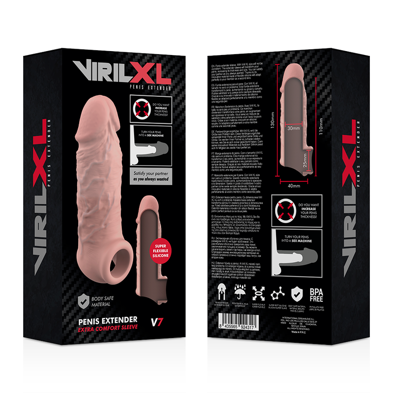 VIRILXL - EXTENSÃO PÊNICA NATURAL V7 DE SILICONE LÍQUIDO