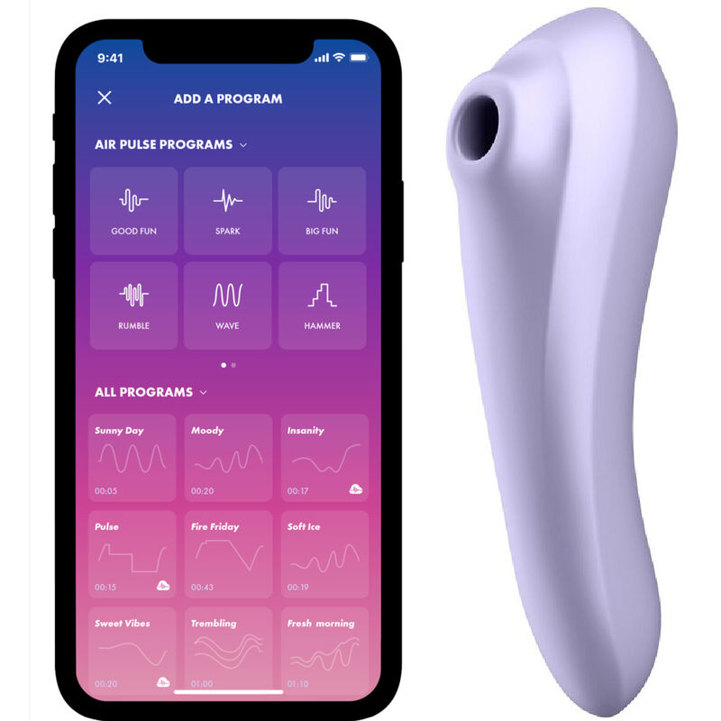SATISFYER - VIBRADOR DE PULSO DE AR DUPLO PRAZER MALVA
