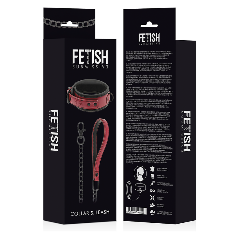 FETICHE SUBMISSIVO QUARTO ESCURO - COLAR DE CORRENTE COM FORRO DE NEOPRENE
