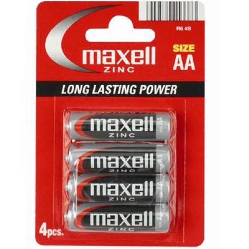 MAXELL - SALINE MANGANESE AA BATTERY R6 * 4 UNITS