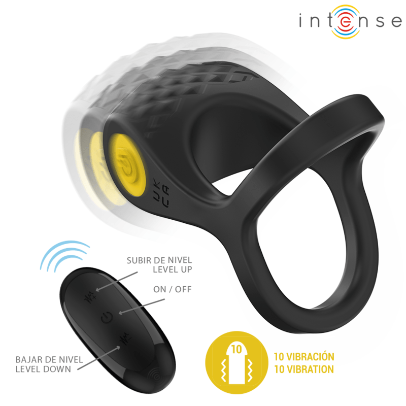 INTENSE - ALEX VIBRATOR DOUBLE PENIS RING 10 VIBRATIONS BLACK - Toys "n" Us