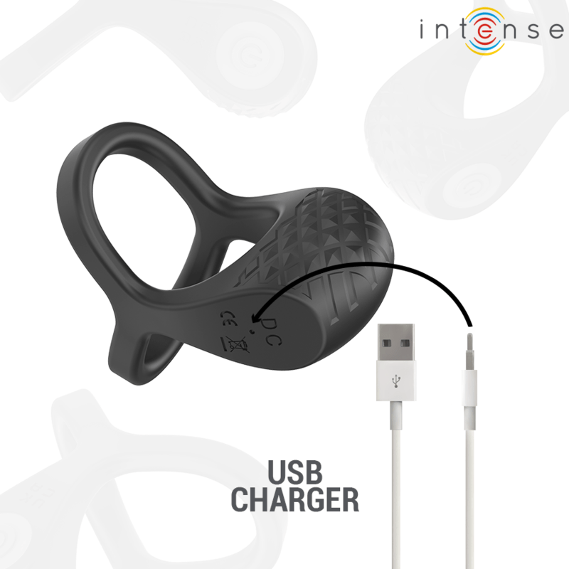 INTENSE - ALEX VIBRATOR DOUBLE PENIS RING 10 VIBRATIONS BLACK - Toys "n" Us