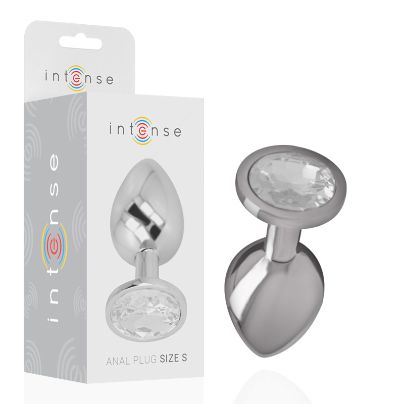 INTENSE - ALUMINUM METAL ANAL PLUG WITH SILVER CRYSTAL SIZE S - Toys "n" Us