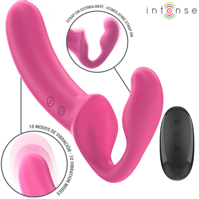 INTENSE - AMY DOUBLE VIBRATOR 20 CM PINK REMOTE CONTROL - Toys "n" Us