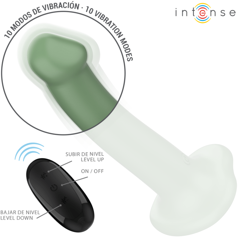 INTENSE - BECCA VIBRATOR WITH SUCTION CUP 10 VIBRATIONS GREEN REMOTE CONTROL - Toys "n" Us