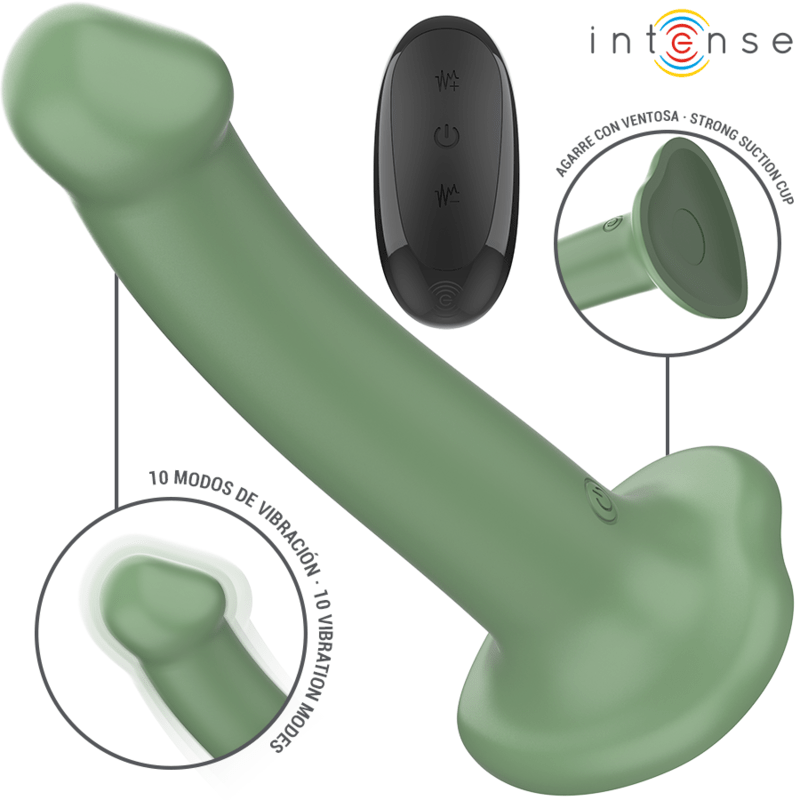 INTENSE - BECCA VIBRATOR WITH SUCTION CUP 10 VIBRATIONS GREEN REMOTE CONTROL - Toys "n" Us