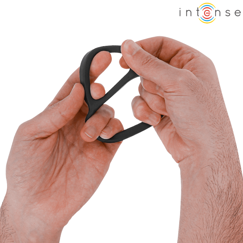 INTENSE - BOBBY DOUBLE SILICONE PENIS RING BLACK - Toys "n" Us