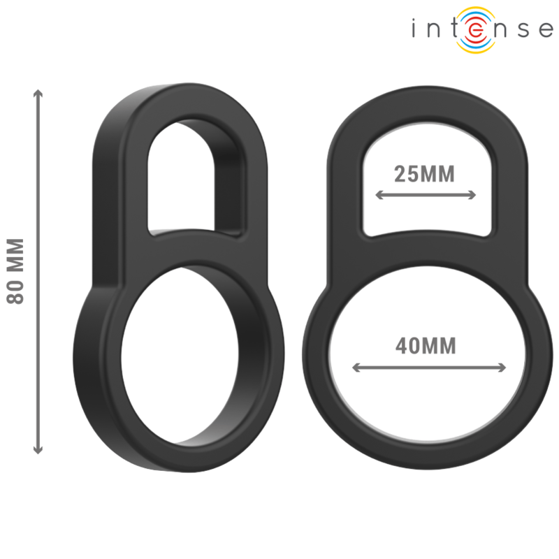INTENSE - BOBBY DOUBLE SILICONE PENIS RING BLACK - Toys "n" Us
