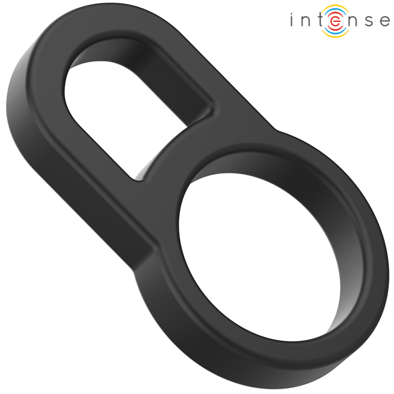INTENSE - BOBBY DOUBLE SILICONE PENIS RING BLACK - Toys "n" Us