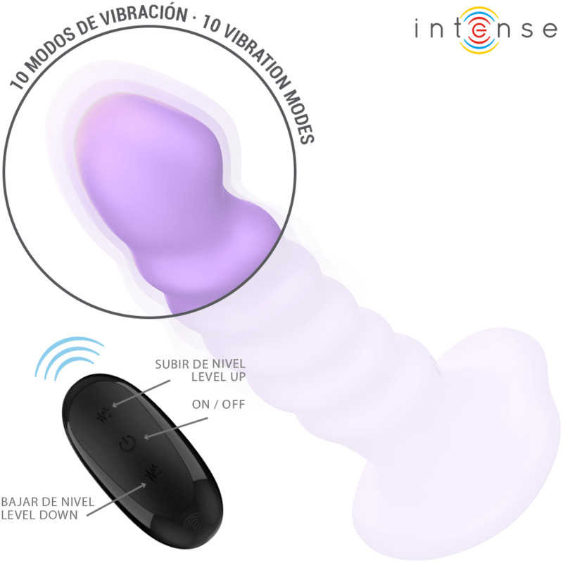 INTENSE - BRENDA VIBRATOR SIZE M SPIRAL DESIGN 10 VIBRATIONS PURPLE REMOTE CONTROL - Toys "n" Us
