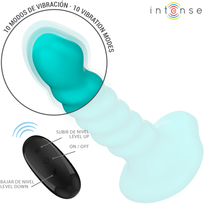 INTENSE - BUFFY VIBRATOR SIZE S SPIRAL DESIGN 10 VIBRATIONS BLUE REMOTE CONTROL - Toys "n" Us