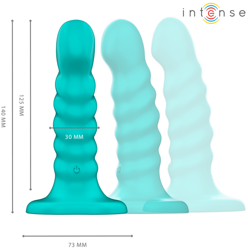 INTENSE - BUFFY VIBRATOR SIZE S SPIRAL DESIGN 10 VIBRATIONS BLUE REMOTE CONTROL - Toys "n" Us