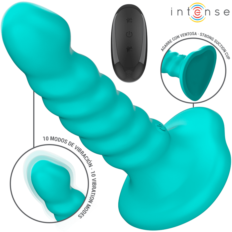 INTENSE - BUFFY VIBRATOR SIZE S SPIRAL DESIGN 10 VIBRATIONS BLUE REMOTE CONTROL - Toys "n" Us
