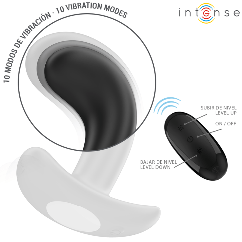 INTENSE - CHANDLER ANAL PLUG 10 VIBRATIONS BLACK REMOTE CONTROL - Toys "n" Us