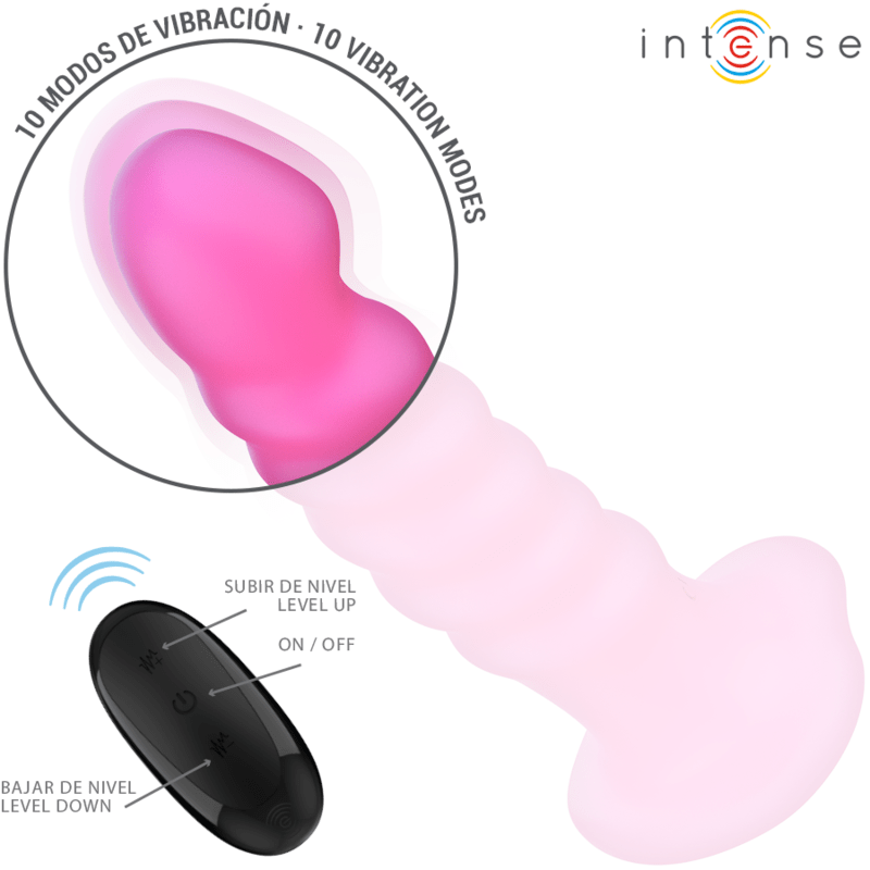 INTENSE - CINDY VIBRATOR SIZE L SPIRAL DESIGN 10 VIBRATIONS PINK REMOTE CONTROL - Toys "n" Us