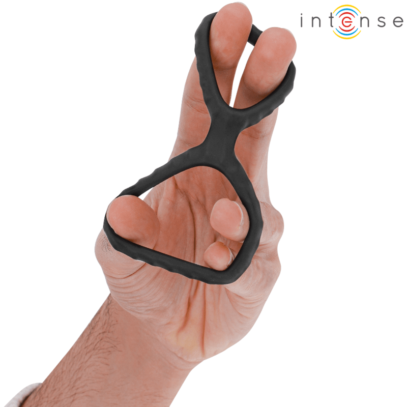 INTENSE - DEWEY DOUBLE SILICONE PENIS RING BLACK MODEL 2 - Toys "n" Us