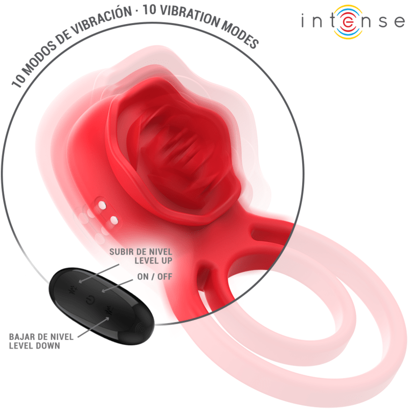 INTENSE - GAIL STIMULATOR ROSE 10 VIBRATIONS RED REMOTE CONTROL - Toys "n" Us