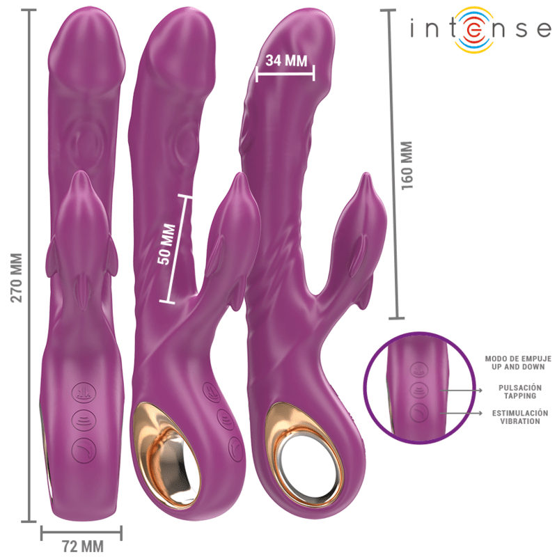INTENSE - HALLE MULTIFUNCTION VIBRATOR WITH DOLPHIN STIMULATING TONGUE PURPLE - Toys "n" Us