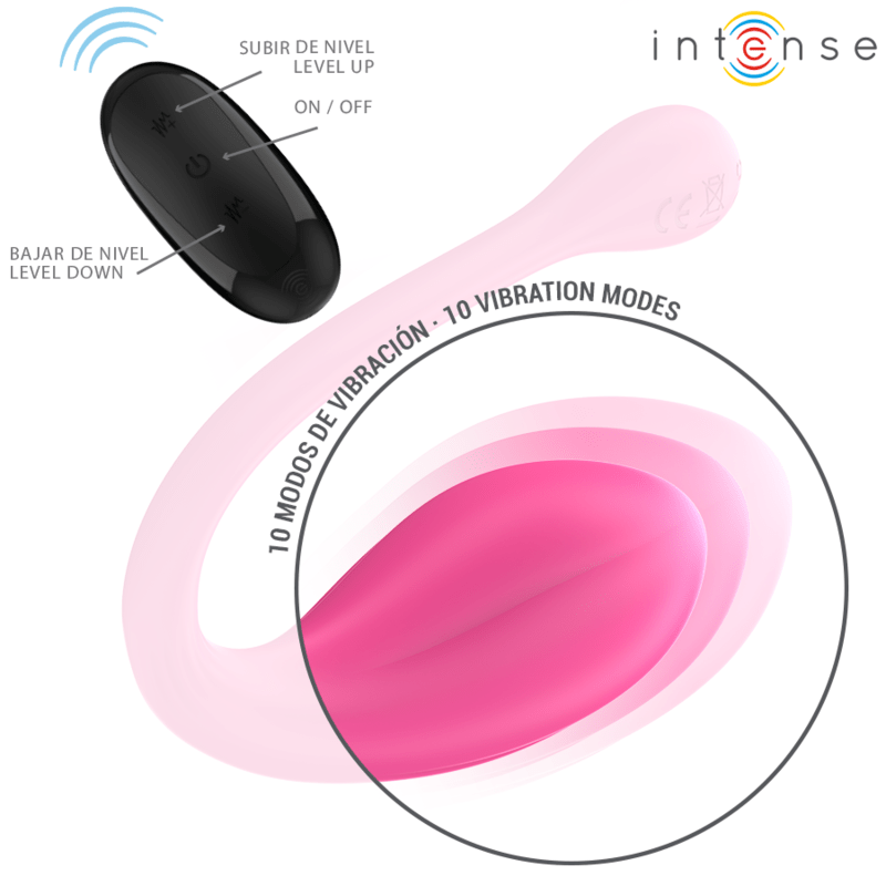 INTENSE - JANICE U VIBRATOR DOUBLE STIMULATION 10 VIBRATIONS PINK REMOTE CONTROL - Toys "n" Us