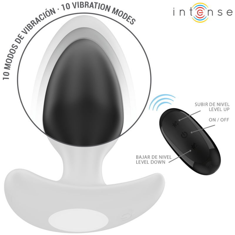 INTENSE - JOEY ANAL PLUG 10 VIBRATIONS BLACK REMOTE CONTROL - Toys "n" Us