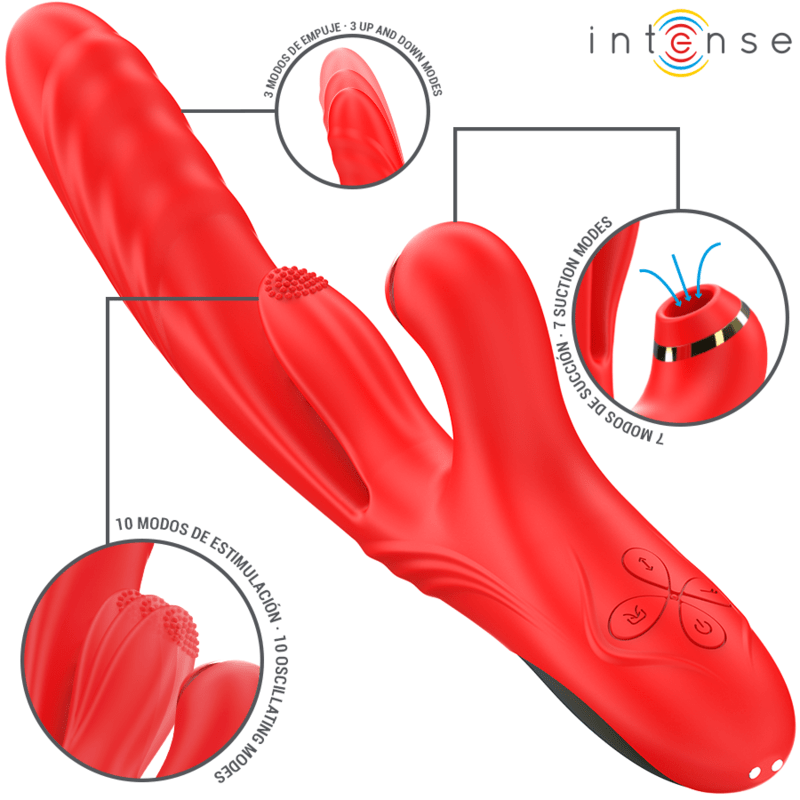INTENSE - KAROL MULTIFUNCTION VIBRATOR THRUST & STIMULATION & SUCTION RED - Toys "n" Us