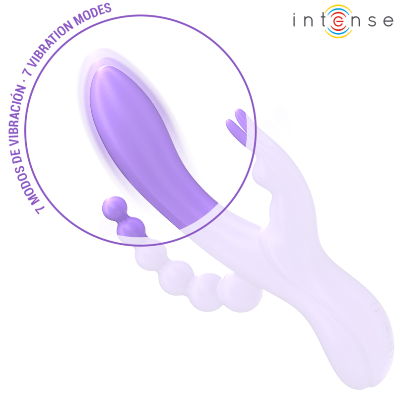 INTENSE - MIKO TRIPLE VIBRATOR RABBIT & STIMULATOR & ANAL 7 VIBRATIONS PURPLE - Toys "n" Us