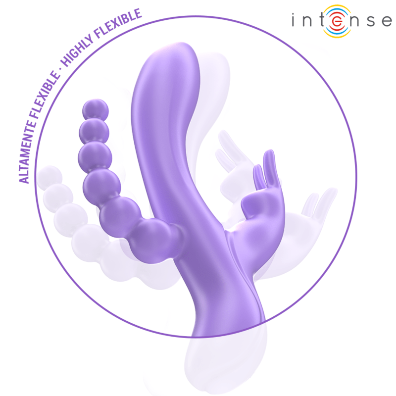 INTENSE - MIKO TRIPLE VIBRATOR RABBIT & STIMULATOR & ANAL 7 VIBRATIONS PURPLE - Toys "n" Us