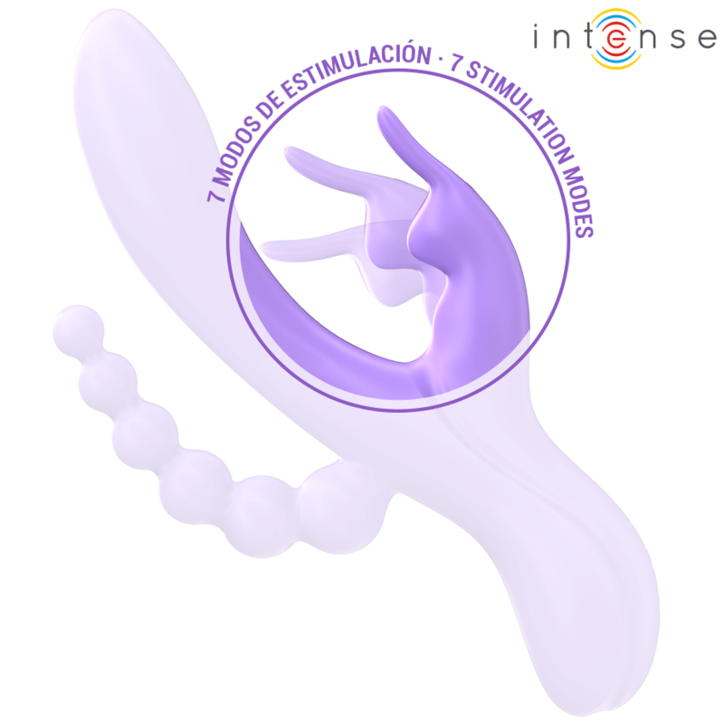 INTENSE - MIKO TRIPLE VIBRATOR RABBIT & STIMULATOR & ANAL 7 VIBRATIONS PURPLE - Toys "n" Us